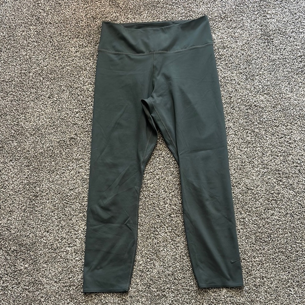 Nike Women's Dark Green Leggings- M
